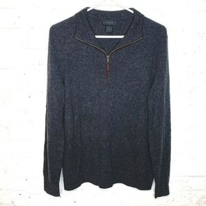 MAGASCHONI MAN GRAY 100% CASHMERE 1/2 ZIP Sweater Sz Small Long Sleeve‎